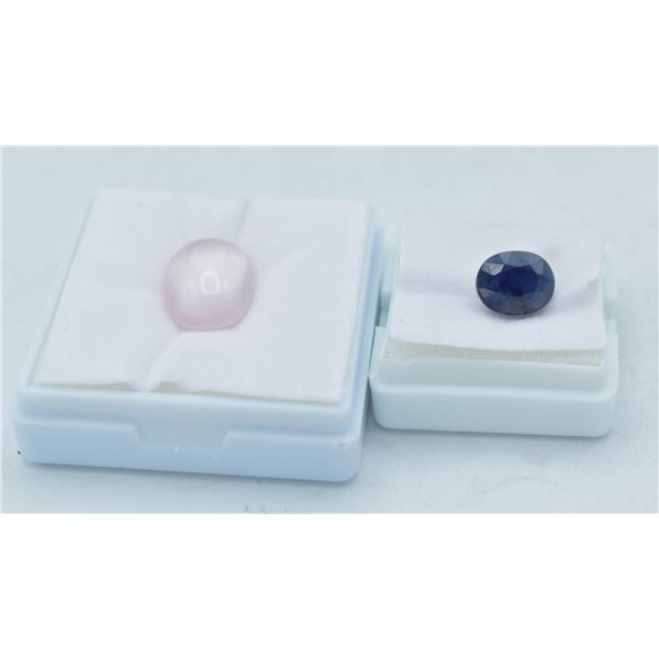 #88- NATURAL SAPPHIRE 4.60CT  & ROSE QAURTZ 7.90CT