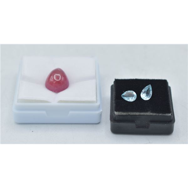 #83- NATURAL RUBY 15.26 CT & TOPAZ 2.00CT