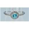 Image 1 : #03- NATURAL SEA FOAM BLUE ZIRCON RING SIZE 7.75