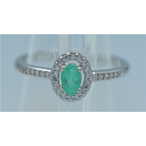 #09-NATURAL EMERALD & ZC RING SIZE S 5.75