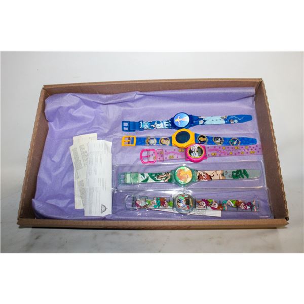 5 DISNEY WATCHES NEW SNOW WHT, LION KING