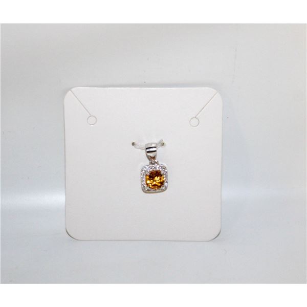 #108-NATURAL CITRIN & ZIRCON   PENDANT
