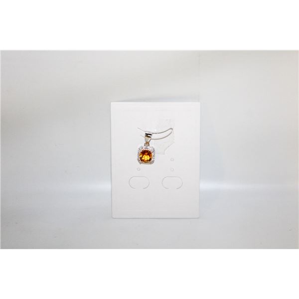 #103-NATURAL CITRIN & ZIRCON   PENDANT