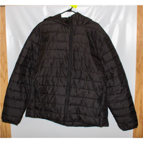 MENS 2XL BLACK LIGHT PUFFER JACKET