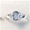 Image 1 : 10K WHITE GOLD SAPPHIRE(1CT) DIAMOND