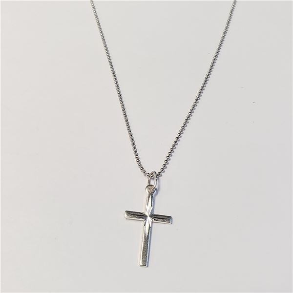 SILVER CROSS 18" NECKLACE