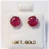 Image 1 : 10K YELLOW GOLD RUBY(3.1CT) EARRINGS WEIGHT