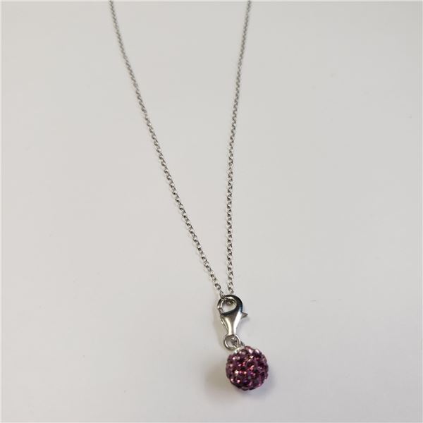 SILVER CZ 16" NECKLACE