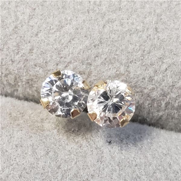14K YELLOW GOLD CUBIC ZIRCONIA EARRINGS