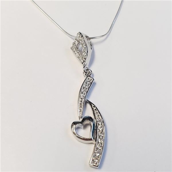 SILVER CZ 16" NECKLACE