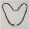 Image 1 : SILVER FRESH WATER PEARL BLACK SPINEL (20CT)