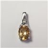 Image 1 : SILVER DIAMOND AND CITRINE PENDANT