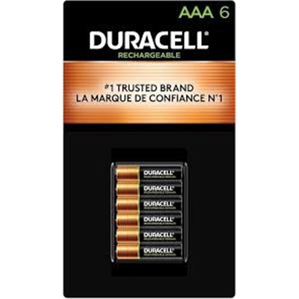NEW DURACELL RECHARGEABLE BATTERIES 6PK AAA