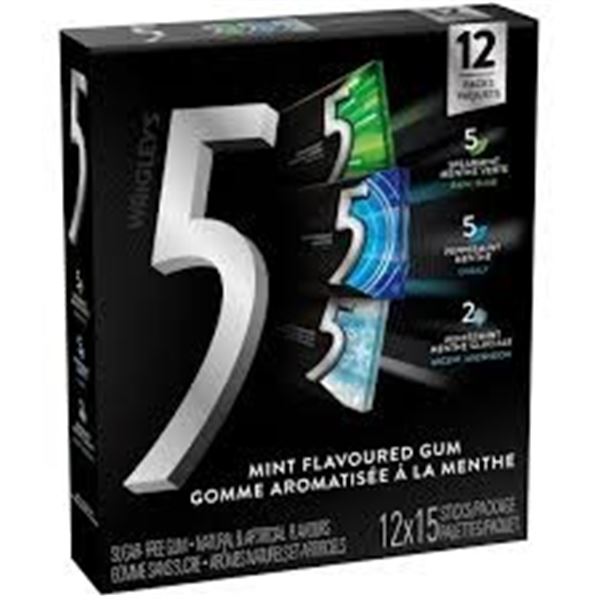 12 X 15 STICKS 5 GUM MINT FLAVOURED