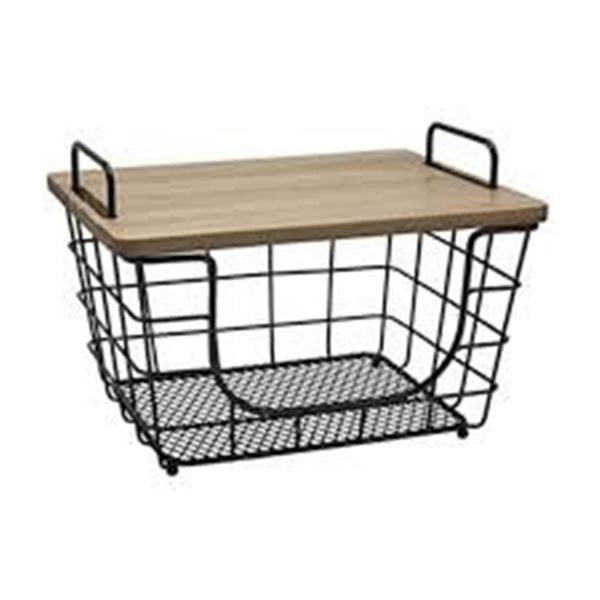 NEW GOURMET BASICS METAL STACKING BACKET W LID