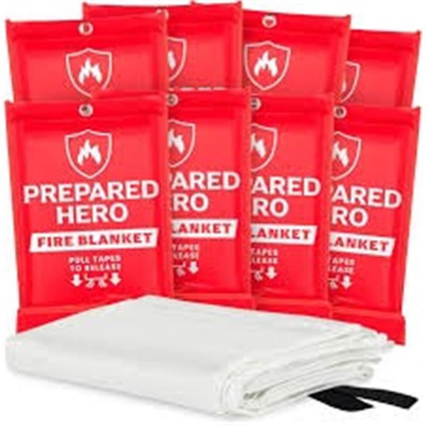 NEW 8PK PREPARED HERO EMERGENCY FIRE BLANKET