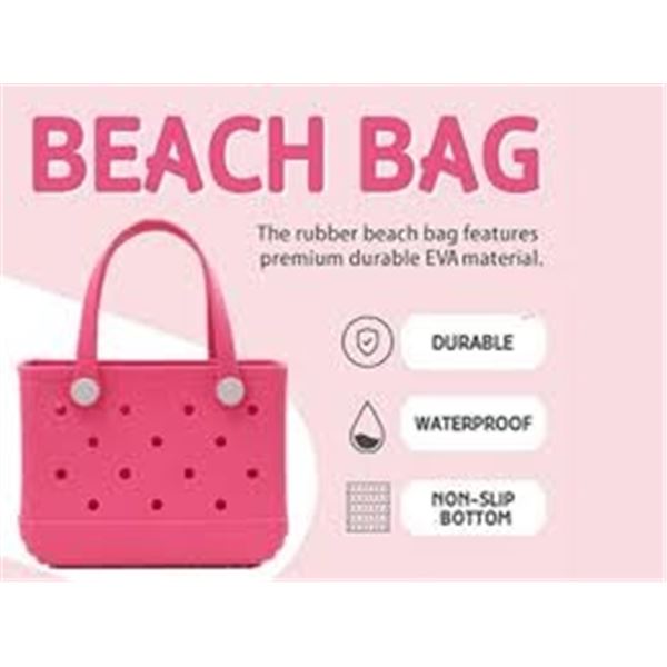 NEW EVA BEACH BAG RUBBER BEACH TOTE BAG PINK