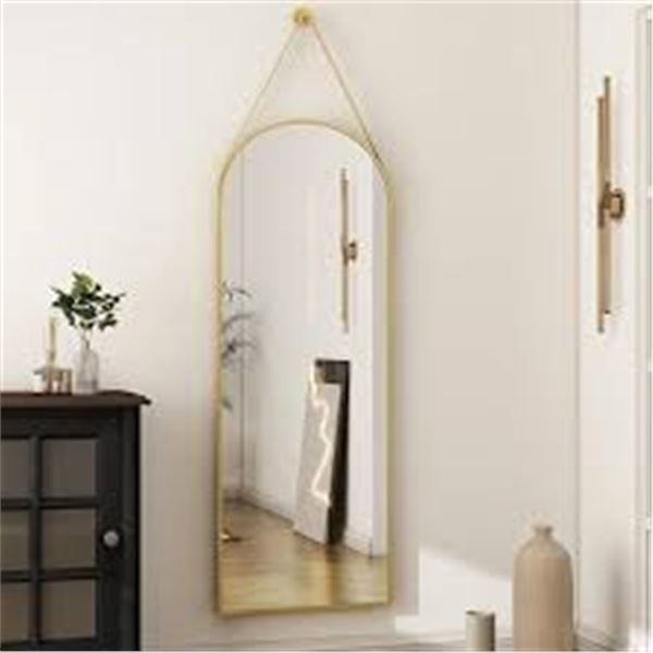 BRAND NEW HARRIPURE 16 X 48" ARHCED MIRROR GOLD