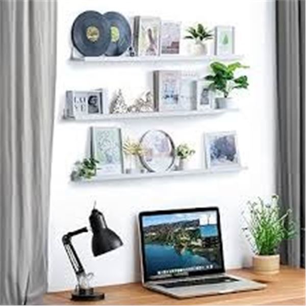 BRAND NEW WALASIS LONG SHELF FOR WALL W/LEDGE 35"