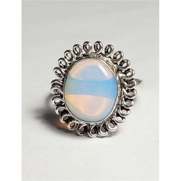 15) OVAL SIZE 9 OPALINE RING WITH OPEN