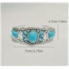 Image 1 : 10) SILVER TONE AND TURQUOISE BRACELET