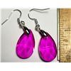 Image 1 : 2) SET OF HOT PINK FACETTED DROP CRYSTAL