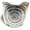 Image 1 : 3) SILVER TONE CUFF BRACELET THAT IS 2" WIDE