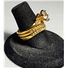 Image 2 : 18) GOLD TONE WITH CLEAR CRYSTALS 3 PCE