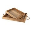 Image 1 : NEW CAYDENCE RECTANGLE WOOD TRAYS SET OF 2