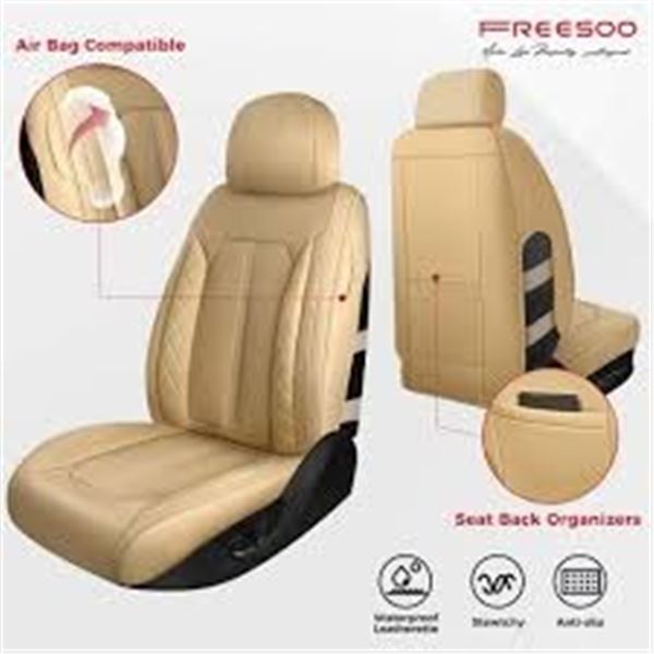 NEW FREESOO FOR FORD F150 SEAT COVERS 15-24 BEIGE
