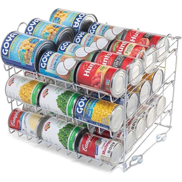 NEW SAGLER CHROME STACKABLE CAN ORGANIZER HOLDS