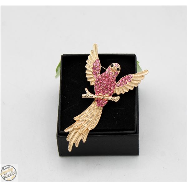 NEW PHOENIX BIRD PINK RHINESTONES 2.76”X1.5”