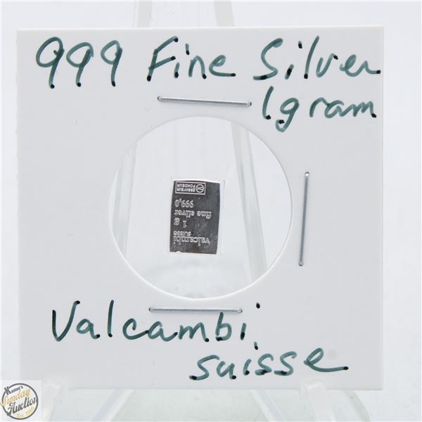#3693- CANADIAN .999 FINE SILVER 1G VALCSUISSE