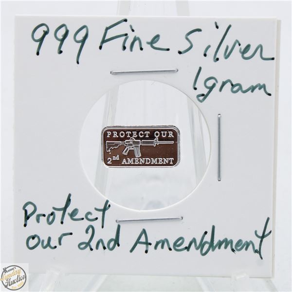 #3695- CANADIAN .999 FINE SILVER 1 GRAM TOKEN PROT