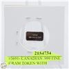 Image 2 : #3691- CANADIAN .999 FINE SILVER 1 GRAM TOKEN WITH