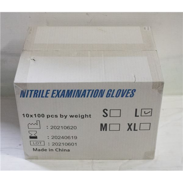 CASE WITH 1000 SIZE LARGE NITRILE EXAM GLOVES