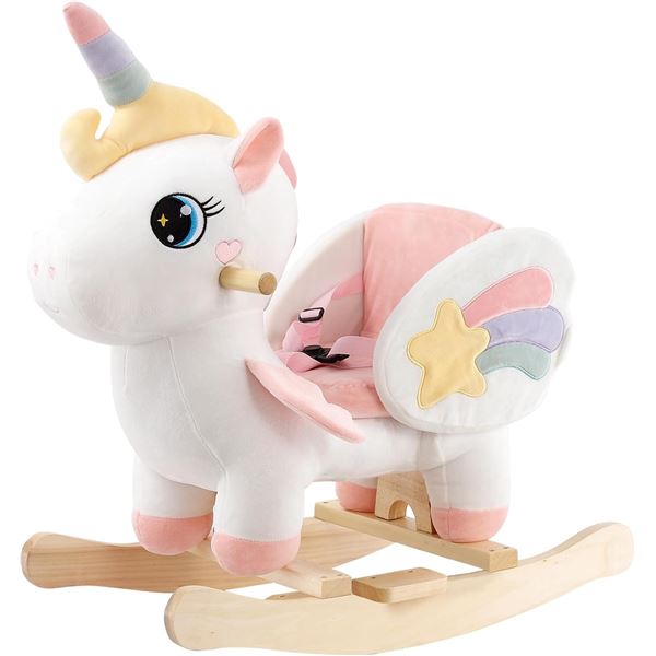 NEW FUNLIO STUFFED UNICORN ROCKING HORSE RIDE ON