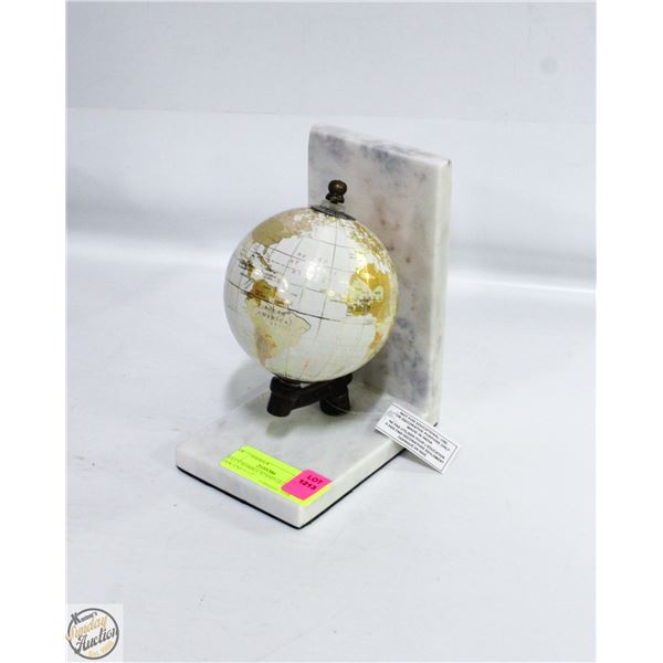 HEAVY MARBLE STAND GLOBE BOOK END 5-1/2"