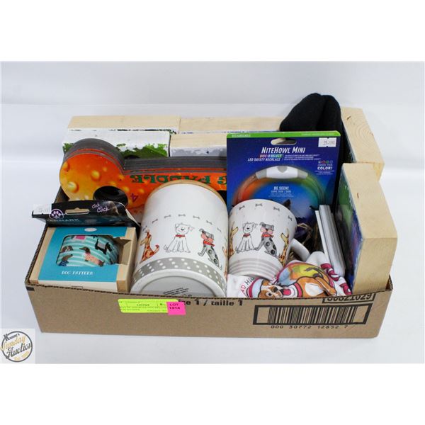 TRAY OF ASSORTED DOG RELATED MERCHANDISE