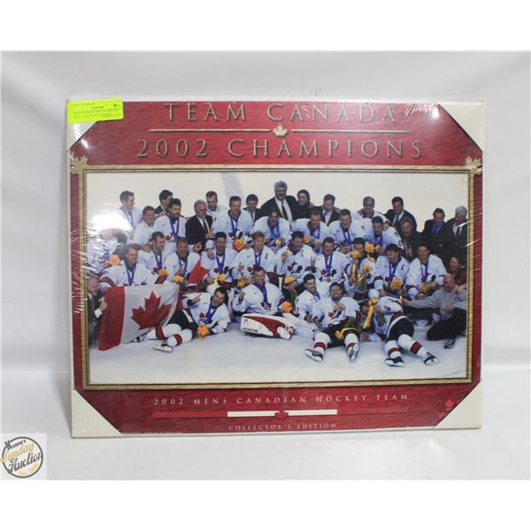TEAM CANADA 2002 CHAMPIONS WALL PLAQUE-NEW IN PKG
