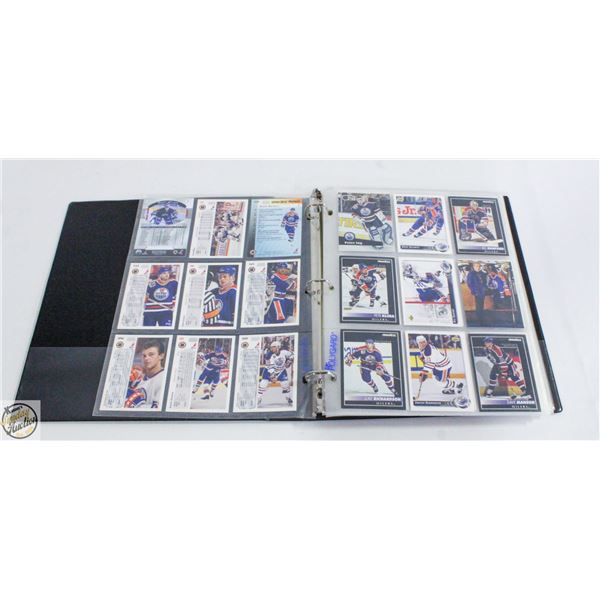 ALL EDMONTON OILERS CARDS - APPROX 162 IN BINDER