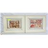 Image 1 : PAIR OF MAYAN LAMBSKIN ON LINEN FRAMED