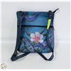 Image 1 : ANNA BLUE FLORAL LEATHER SHOULDER BAG