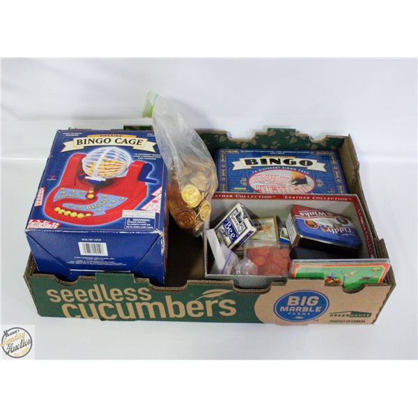 LOT OF BINGO PIECES WITH BALL SPINNER