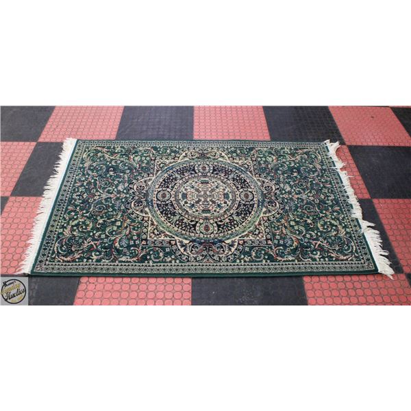 GREEN AREA RUG 62"X40"