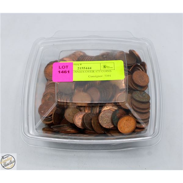 3 LBS OF PENNIES OVER 475 COINS