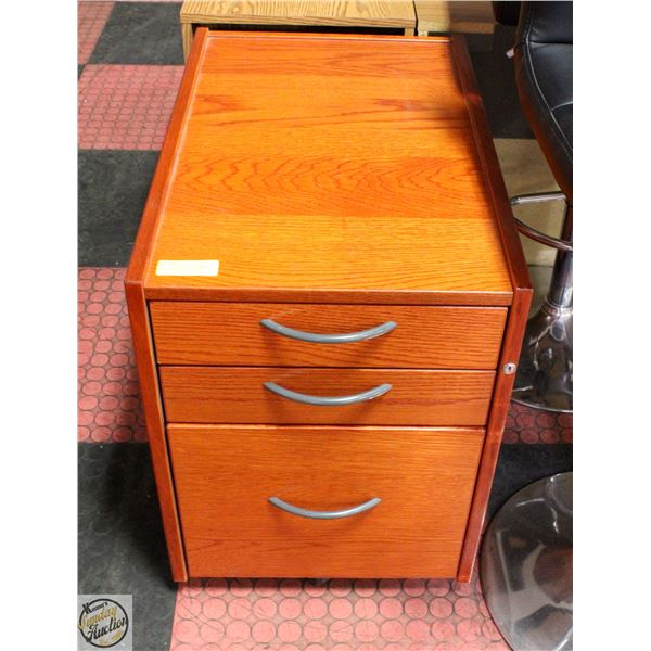 WOOD FILE CABINET NO KEYS 17"X26"X23"