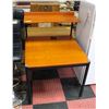 Image 1 : WOOD DESK WITH STAINLESS STEEL LEGS AND SHELF