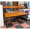 Image 1 : WOOD DESK WITH STAINLESS STEEL LEGS AND SHELF