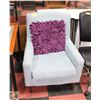 Image 1 : POWDER BLUE HIGH BACK CHAIR WITH PURPLE